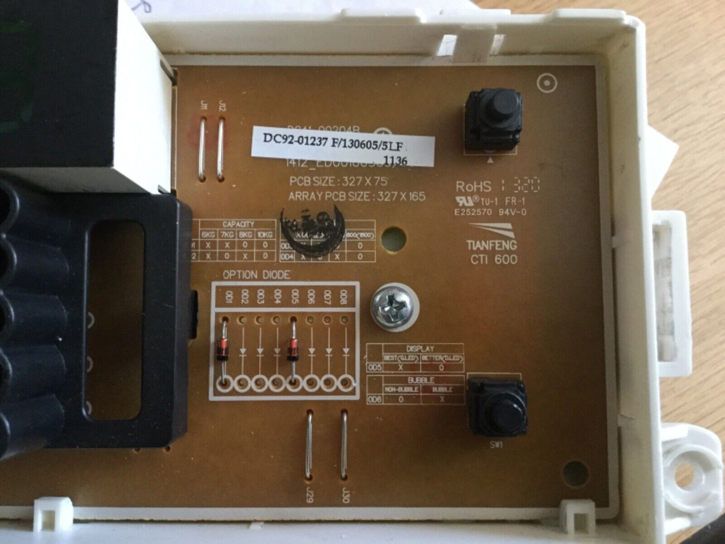 SAMSUNG WF80F5E2W4X WASHING MACHINE MODULE PCB DC92-01238J - £15 REFUND