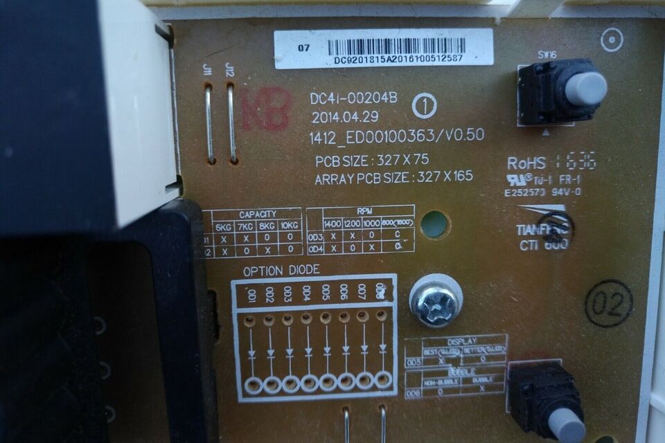 SAMSUNG WASHING MACHINE WF80F5E0W4W PCB DC94-06257A DC92-01690W £15 REFUND