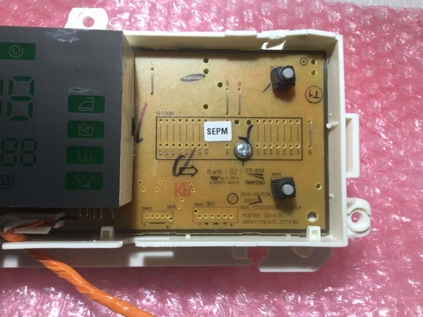 SAMSUNG WW80J5426FW WASHING MACHINE POWER & DISPLAY PCB - DC92-02015A