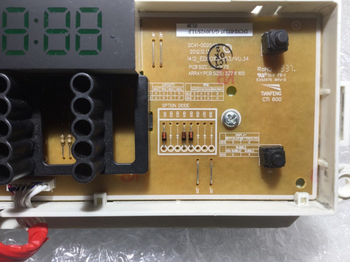 SAMSUNG WF80F5E0N2W WASHING MACHINE DISPLAY & POWER PCB DC92-01690B £15 REFUND