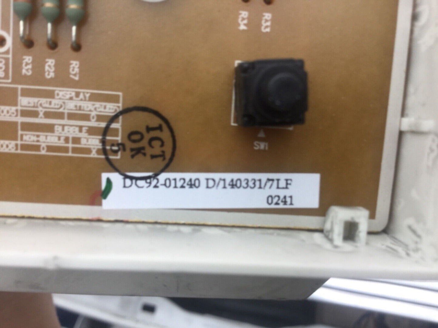 SAMSUNG WF70F5E5W4W WASHING MACHINE POWER & DISPLAY PCB DC92-01238G DC94-06279A