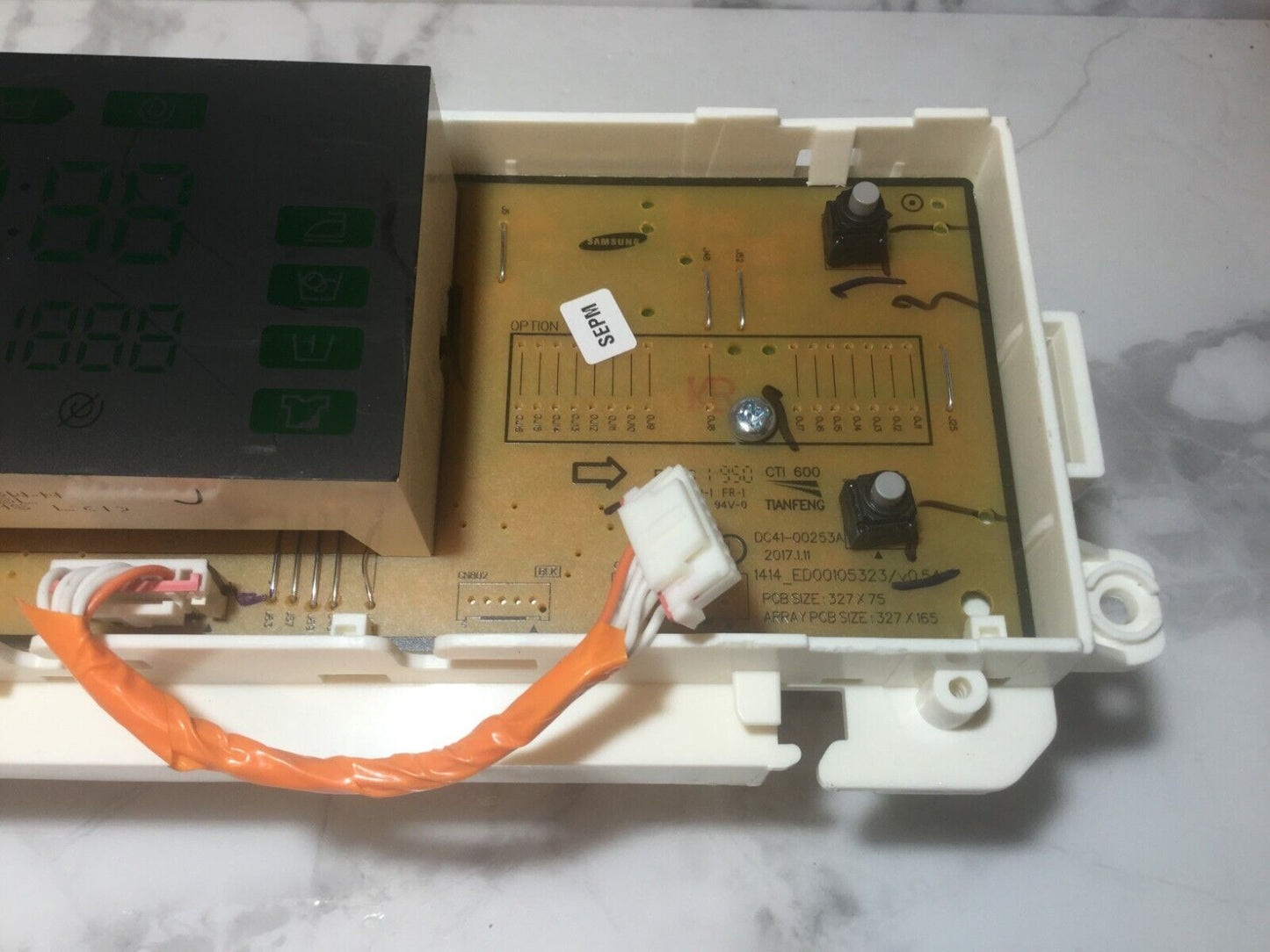 SAMSUNG WW90J5456FX WASHING MACHINE DISPLAY & POWER PCB DC92-02015E