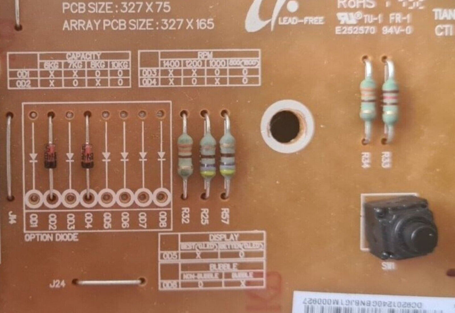 SAMSUNG WF70F5E3W2W WASHING MACHINE POWER & DISPLAY PCB DC92-01238M £15 REFUND