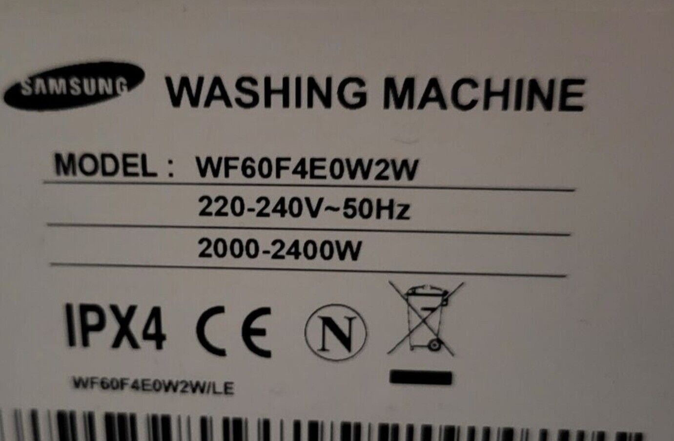 SAMSUNG WF60F4E0W2W WASHING MACHINE DISPLAY & POWER PCB DC92-01238A